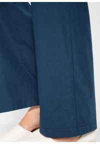 bonprix - Spodnie z mieszanki lnu i bawełny. Kolor: niebieski. Materiał: bawełna, len #3