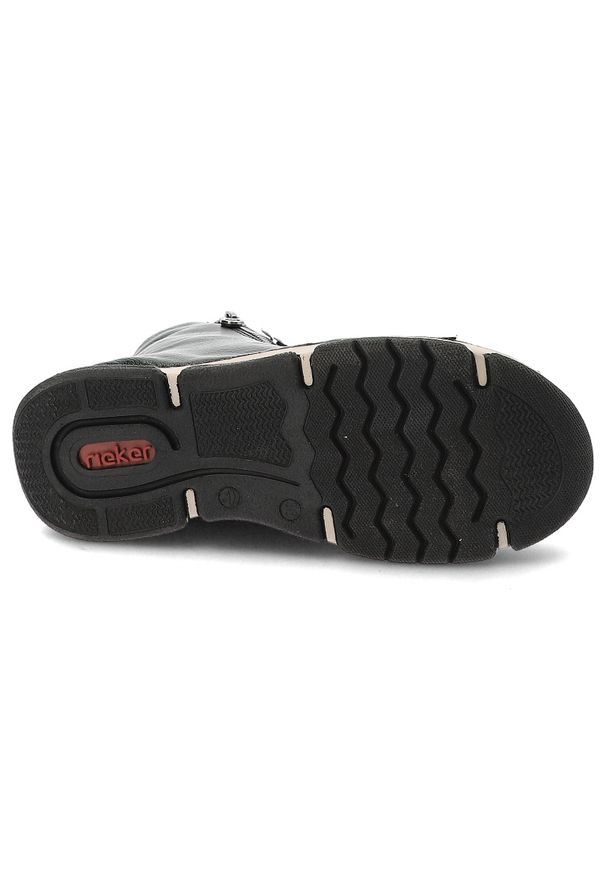 Zielone Botki Rieker Ocieplane Obuwie Damskie. Okazja: na co dzień. Zapięcie: zamek. Kolor: zielony. Materiał: skóra ekologiczna. Styl: casual, elegancki