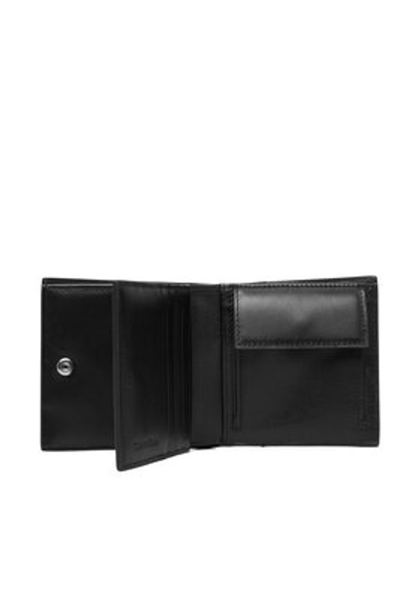 Calvin Klein Portfel Embossed Emblem Trifold LV04D1145G Czarny. Kolor: czarny. Materiał: skóra