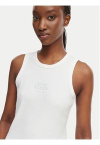 Calvin Klein Jeans Top LV047F239G Biały Slim Fit. Kolor: biały. Materiał: bawełna #3