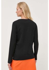 Liu Jo longsleeve damski kolor czarny. Kolor: czarny. Materiał: dzianina, prążkowany. Długość rękawa: długi rękaw. Długość: długie #2