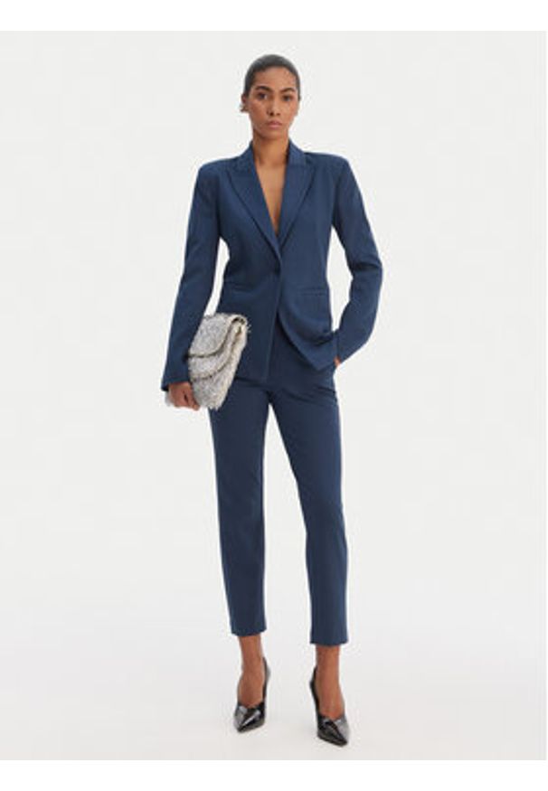 Patrizia Pepe Marynarka 8S0584/A715-CA97 Niebieski Regular Fit. Kolor: niebieski. Materiał: wiskoza