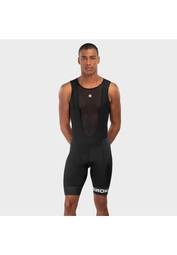 Spodenki rowerowe z szelkami męskie SIROKO Aspen. Kolor: czarny. Materiał: nylon