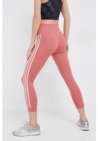 adidas Performance legginsy treningowe Optime Trainicons damskie kolor różowy z nadrukiem. Kolor: różowy. Materiał: lycra, materiał, włókno, skóra. Wzór: nadruk. Styl: sportowy. Sport: fitness #2