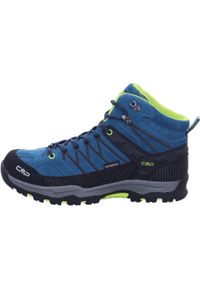 Buty trekkingowe dla dzieci CMP Kids Rigel Mid. Wysokość cholewki: za kostkę. Zapięcie: sznurówki. Kolor: wielokolorowy, niebieski. Materiał: materiał, syntetyk. Szerokość cholewki: normalna