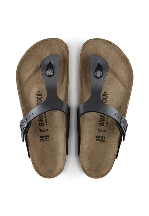 Japonki damskie Birkenstock Gizeh BF. Okazja: na co dzień. Kolor: szary. Materiał: skóra, materiał. Sezon: lato. Styl: klasyczny, casual, elegancki