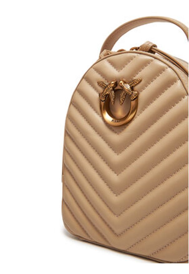 Pinko - PINKO Plecak Love Click Mini Backpack PE 25 PLTT 103614 A1J2 Beżowy. Kolor: beżowy. Materiał: skóra