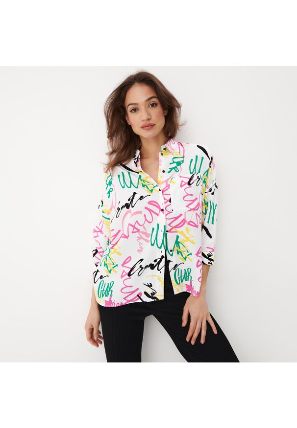 Mohito - Wzorzysta koszula - Czarny. Kolor: czarny