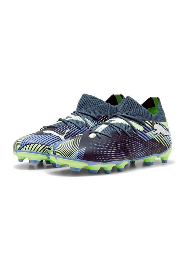 Puma - Buty piłkarskie dziecięce PUMA Future 7 Match FG/AG Jr. Kolor: wielokolorowy, żółty, szary, biały, zielony. Sport: piłka nożna