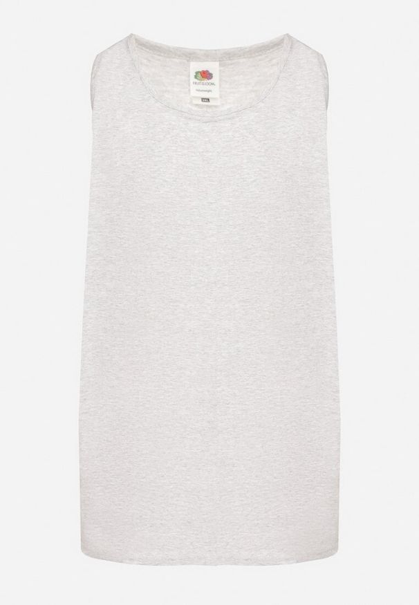 Born2be - Szara Bawełniana Koszulka Typu Tank Top Zianessa. Kolor: szary. Materiał: bawełna. Wzór: aplikacja