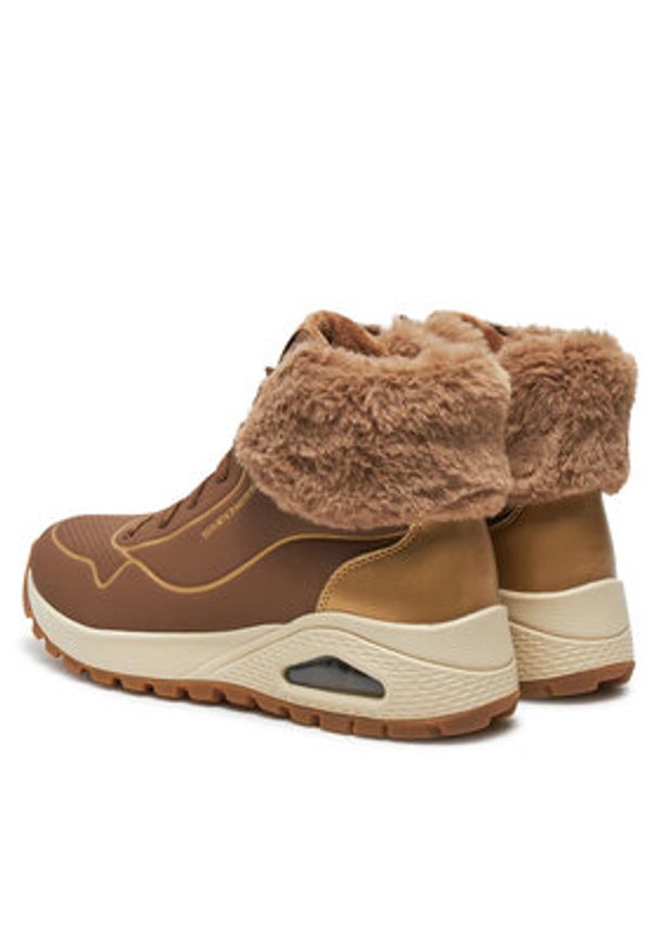 skechers - Skechers Botki 167993/TPGD Brązowy. Kolor: brązowy. Materiał: skóra
