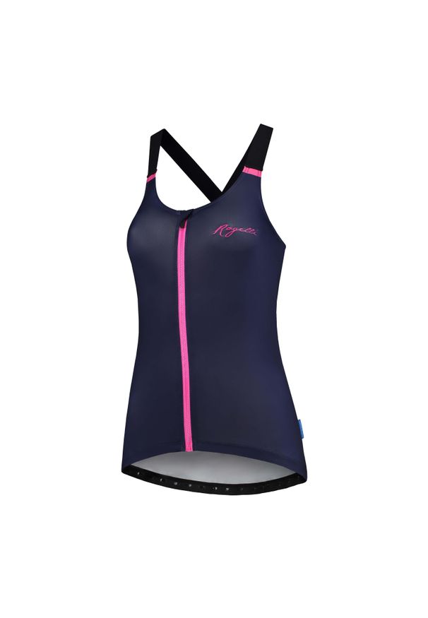 ROGELLI - Damska koszulka rowerowa Rogelli TWIST bez rękawów. Kolor: niebieski, różowy, wielokolorowy. Długość rękawa: bez rękawów. Sport: kolarstwo