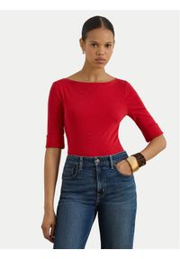 Lauren Ralph Lauren - LAUREN RALPH LAUREN Bluzka 200654963200 Czerwony Slim Fit. Kolor: czerwony. Materiał: bawełna #1