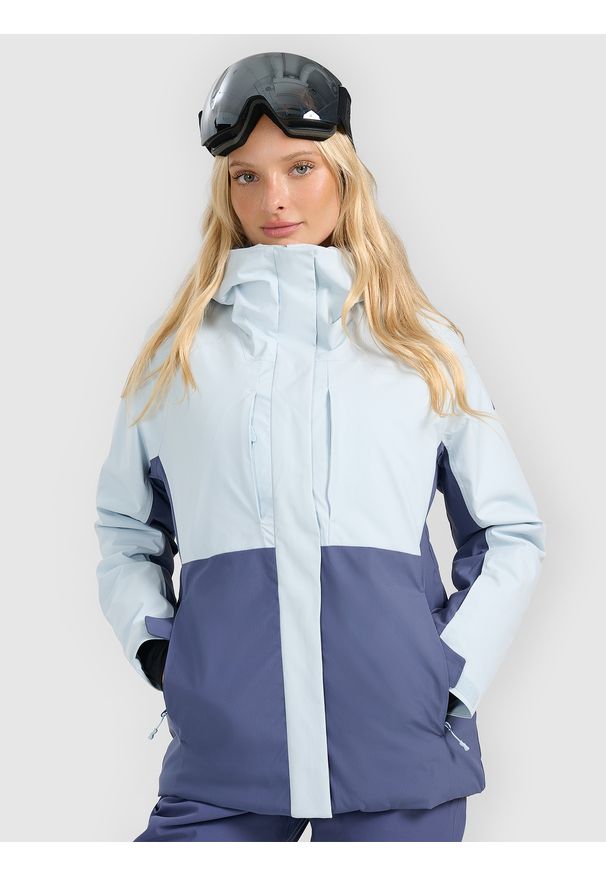 4f - 4F Kurtka narciarska membrana 8000 damska - niebieska XXL. Kolor: niebieski. Materiał: poliester, materiał. Wzór: gładki. Sezon: zima