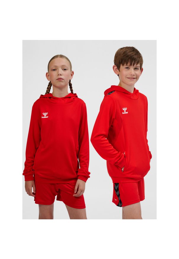 Dzieciowa bluza z kapturem poliester Hummel Authentic. Typ kołnierza: kaptur. Kolor: wielokolorowy, czerwony, różowy. Materiał: poliester. Sport: joga i pilates