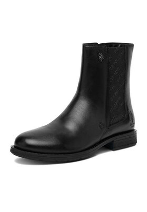 U.S. Polo Assn. Sztyblety CEO-INGRID002W/EL1 Czarny. Kolor: czarny. Materiał: skóra