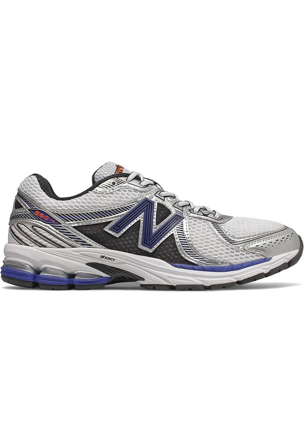 Buty męskie New Balance 860v2 ML860XB – szare. Kolor: szary. Materiał: materiał, syntetyk, skóra, guma. Szerokość cholewki: normalna. Sport: turystyka piesza