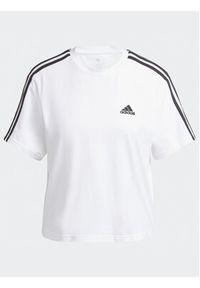 Adidas - adidas T-Shirt Essentials 3-Stripes Single Jersey Crop Top HR4915 Biały Loose Fit. Kolor: biały. Materiał: bawełna #2