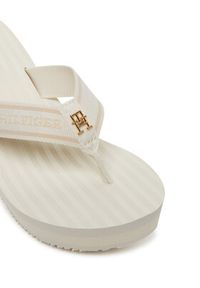 TOMMY HILFIGER - Tommy Hilfiger Japonki Th Stripes Wedge Beach Sandal FW0FW08521 Biały. Kolor: biały. Materiał: materiał #4