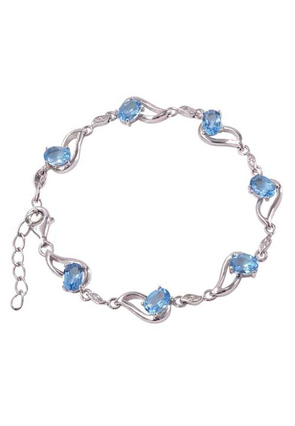 Braccatta - ARIA; Srebrna bransoletka z blue topazami 6,6 ct. Materiał: srebrne. Kolor: srebrny. Kamień szlachetny: topaz