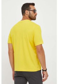 BOSS Orange - Boss Orange t-shirt męski kolor żółty gładki. Kolor: żółty. Materiał: bawełna, materiał. Wzór: gładki #3