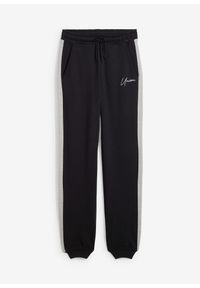bonprix - Spodnie sportowe z czystej bawełny organicznej. Kolor: czarny. Materiał: bawełna. Styl: sportowy #1