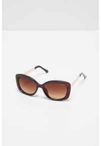 MOODO - Okulary przeciwsłoneczne prostokątne brązowe. Kształt: prostokątne. Kolor: brązowy. Materiał: akryl. Wzór: jednolity, gładki #1