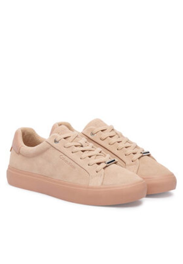 Calvin Klein Sneakersy Lace-Up Sneaker Suede/Wl Ck HW0HW02679 Różowy. Kolor: różowy. Materiał: zamsz, skóra