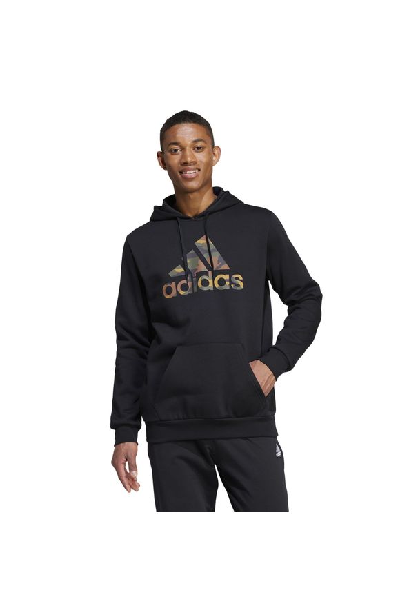 Adidas - Bluza z kapturem męska ADIDAS Gym & Pilates. Typ kołnierza: kaptur. Kolor: zielony, wielokolorowy, czarny, brązowy. Materiał: włókno, materiał, bawełna. Sport: joga i pilates