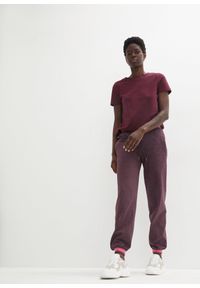 bonprix - Spodnie dresowe z mieszanki bawełny, 2-pak. Kolor: czarny. Materiał: bawełna, dresówka. Wzór: prążki #2