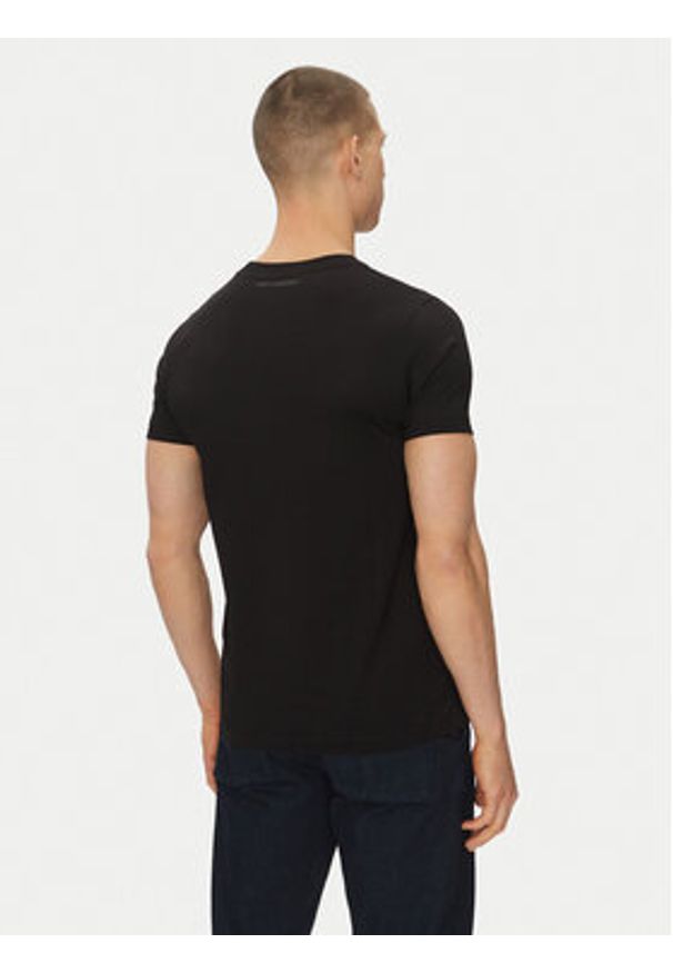 Karl Lagerfeld - KARL LAGERFELD T-Shirt 755064 552241 Czarny Regular Fit. Typ kołnierza: dekolt w karo. Kolor: czarny. Materiał: bawełna