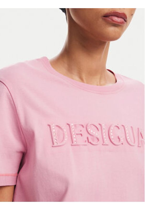 Desigual T-Shirt Brandy 24WWTK24 Różowy Regular Fit. Kolor: różowy. Materiał: bawełna