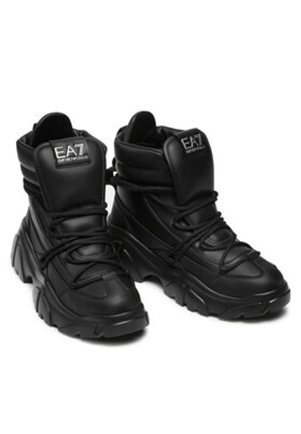 EA7 Emporio Armani Trapery X8M001 XK228 R926 Czarny. Kolor: czarny. Materiał: skóra