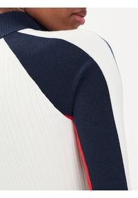 Tommy Jeans Sweter Colorblock DW0DW18595 Écru Slim Fit. Materiał: wiskoza