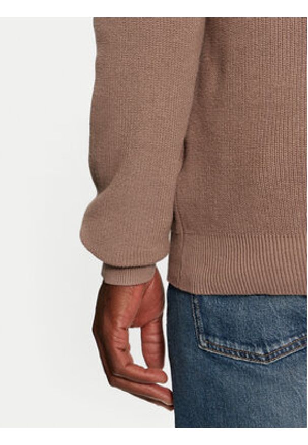 Brave Soul Sweter MK-610HASTINGS Beżowy Regular Fit. Kolor: beżowy. Materiał: bawełna