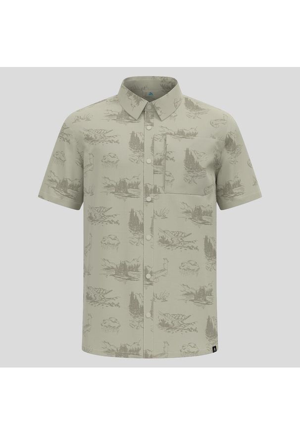 Koszula turystyczna męska Odlo Essential S/S Print Shirt S/S. Kolor: biały. Wzór: nadruk