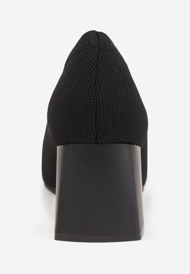 Born2be - Czarne Czółenka VICES na Stożkowym Obcasie Jennibelle. Nosek buta: otwarty. Kolor: czarny. Materiał: skóra, materiał. Obcas: na obcasie. Styl: klasyczny. Wysokość obcasa: średni