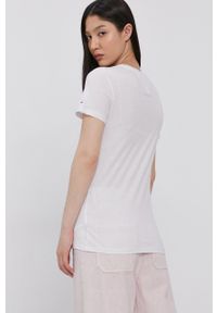 Tommy Jeans T-shirt damski kolor biały. Okazja: na co dzień. Kolor: biały. Materiał: bawełna, dzianina. Wzór: nadruk. Styl: casual #3