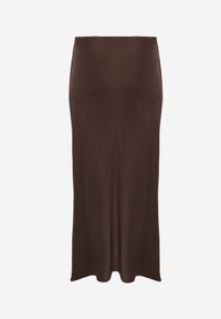 Born2be - Brązowa Satynowa Spódnica Maxi Shapas. Stan: podwyższony. Kolor: brązowy. Materiał: satyna #7