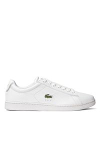 Sneakersy męskie białe Lacoste Carnaby BL21 SMA WHT. Kolor: biały. Materiał: dzianina. Sezon: lato. Sport: bieganie #4