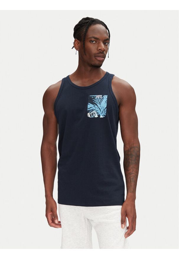 Jack & Jones - Jack&Jones Tank top Hawaii 12269321 Granatowy Standard Fit. Kolor: niebieski. Materiał: bawełna