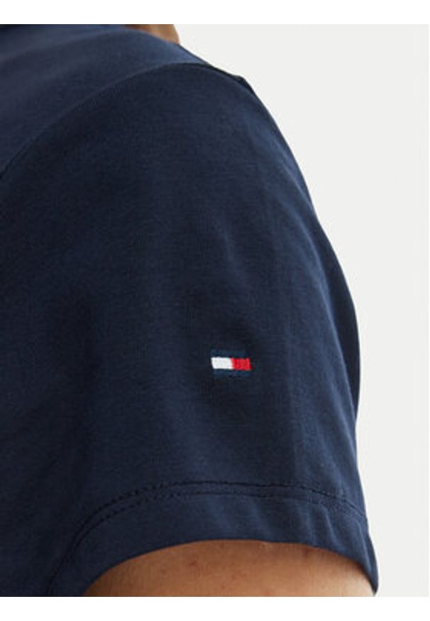 TOMMY HILFIGER - Tommy Hilfiger T-Shirt WW0WW48710 Granatowy Slim Fit. Kolor: niebieski. Materiał: bawełna