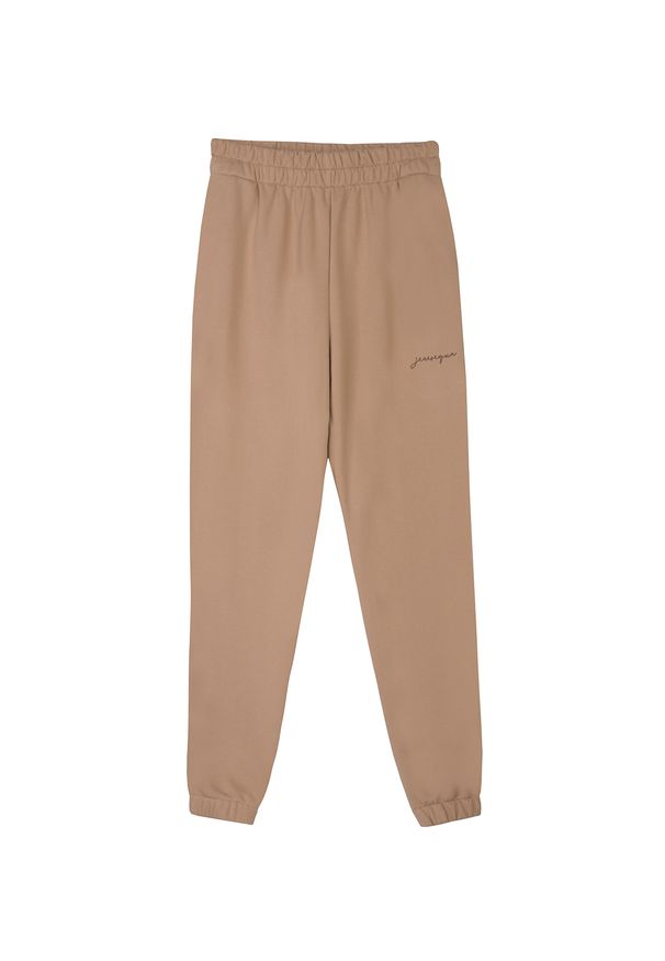 JENESEQUA - Bawełniane spodnie dresowe. Kolor: beżowy. Materiał: dresówka, bawełna