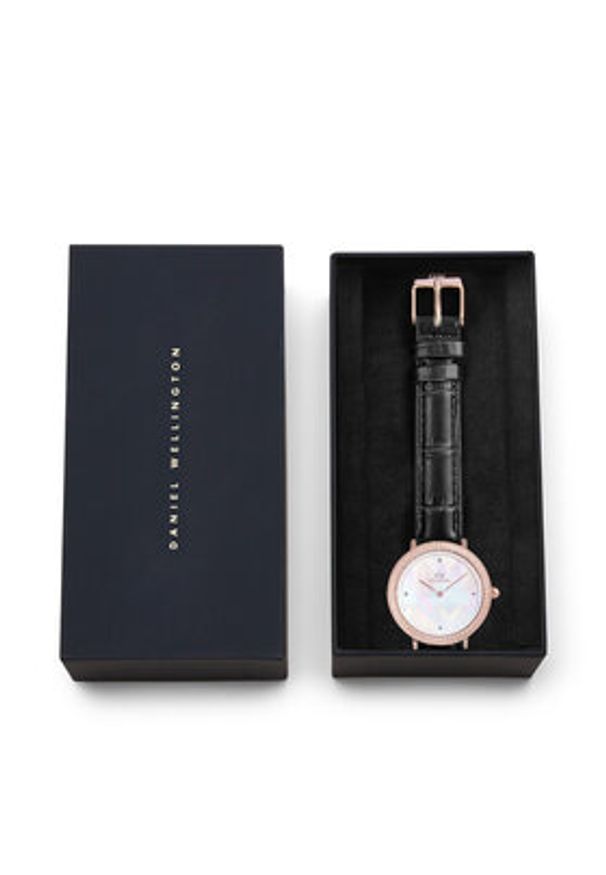 Daniel Wellington Zegarek Crystalline Bezel 32 DW00100827 Różowe złoto. Kolor: złoty, wielokolorowy, różowy. Materiał: skóra