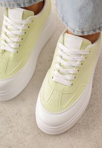 Born2be - Żółte Sneakersy VICES na Platformie w Stylu lat 90. Donah. Kolor: żółty. Sezon: lato. Obcas: na platformie #3