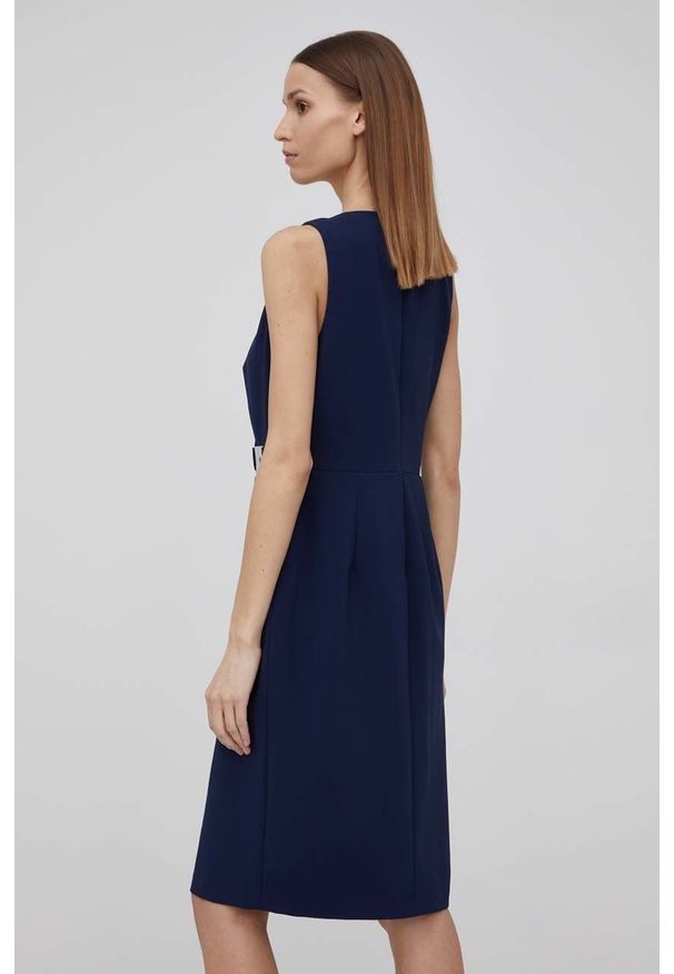 Lauren Ralph Lauren sukienka kolor granatowy mini dopasowana. Kolor: niebieski. Materiał: dzianina. Wzór: gładki. Długość: mini