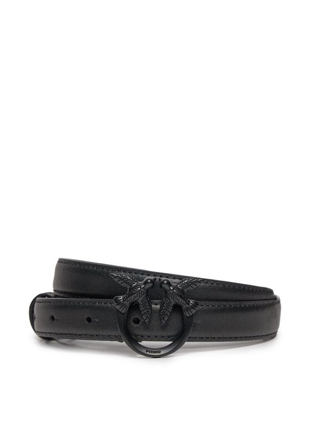 Pinko Pasek Damski Love Berry H2 Belt. PE 24 PLT01 100143 A1K2 Czarny. Kolor: czarny. Materiał: skóra