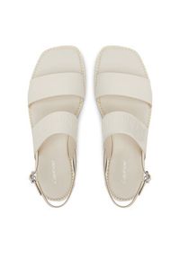 Calvin Klein Sandały Flat Sandal - He HW0HW02377 Écru. Materiał: skóra