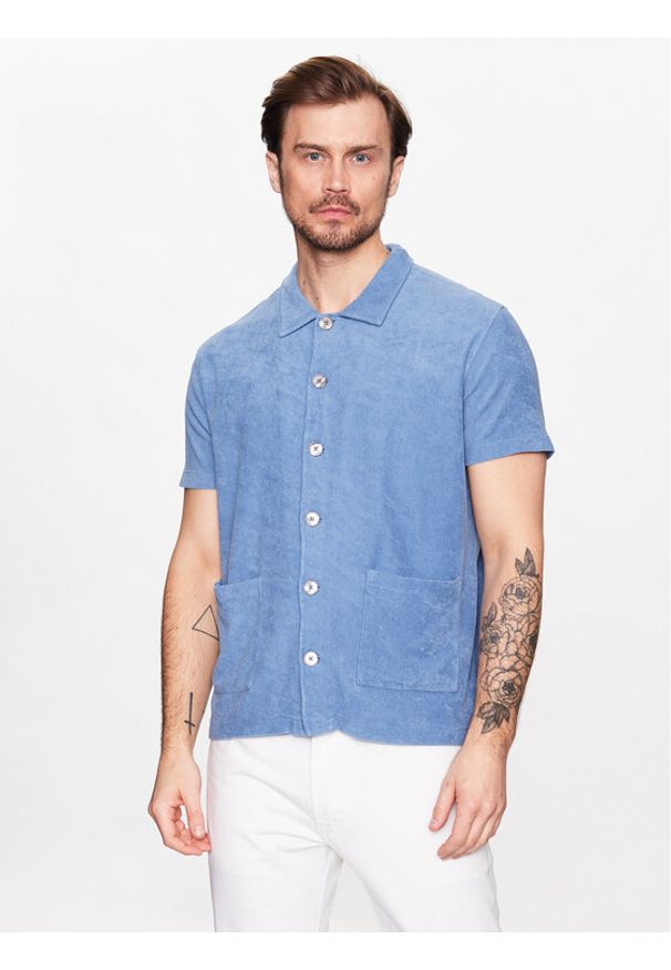 Oscar Jacobson Koszula 60206144 Niebieski Regular Fit. Kolor: niebieski. Materiał: bawełna