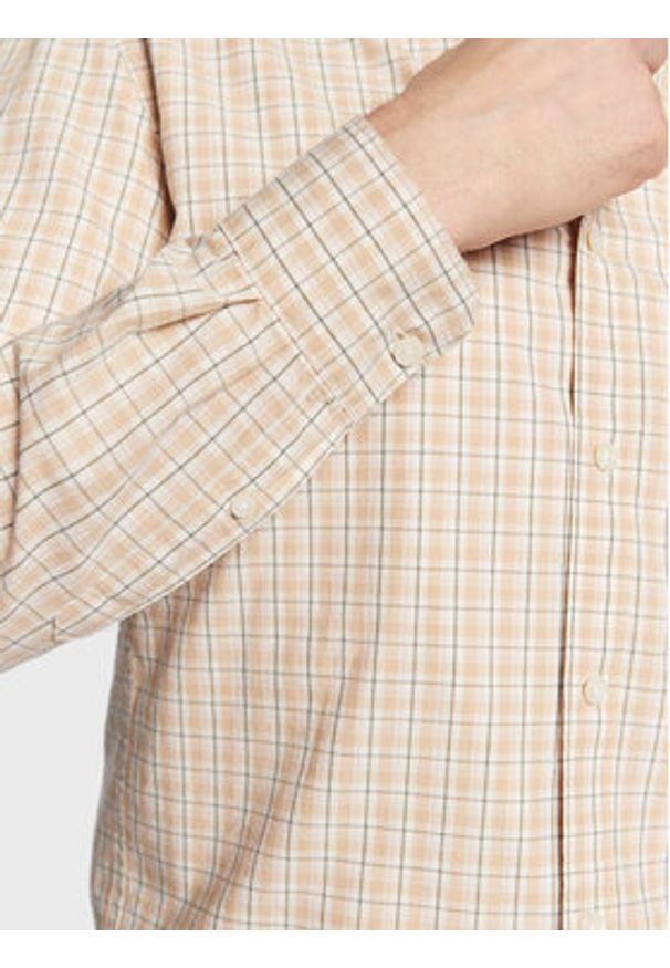 Pepe Jeans Koszula Lincoln PM307740 Beżowy Slim Fit. Kolor: beżowy. Materiał: bawełna